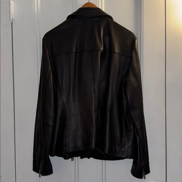 Calvin Klein Women's Sleek Black Leather Jacket - Picture 2 of 9